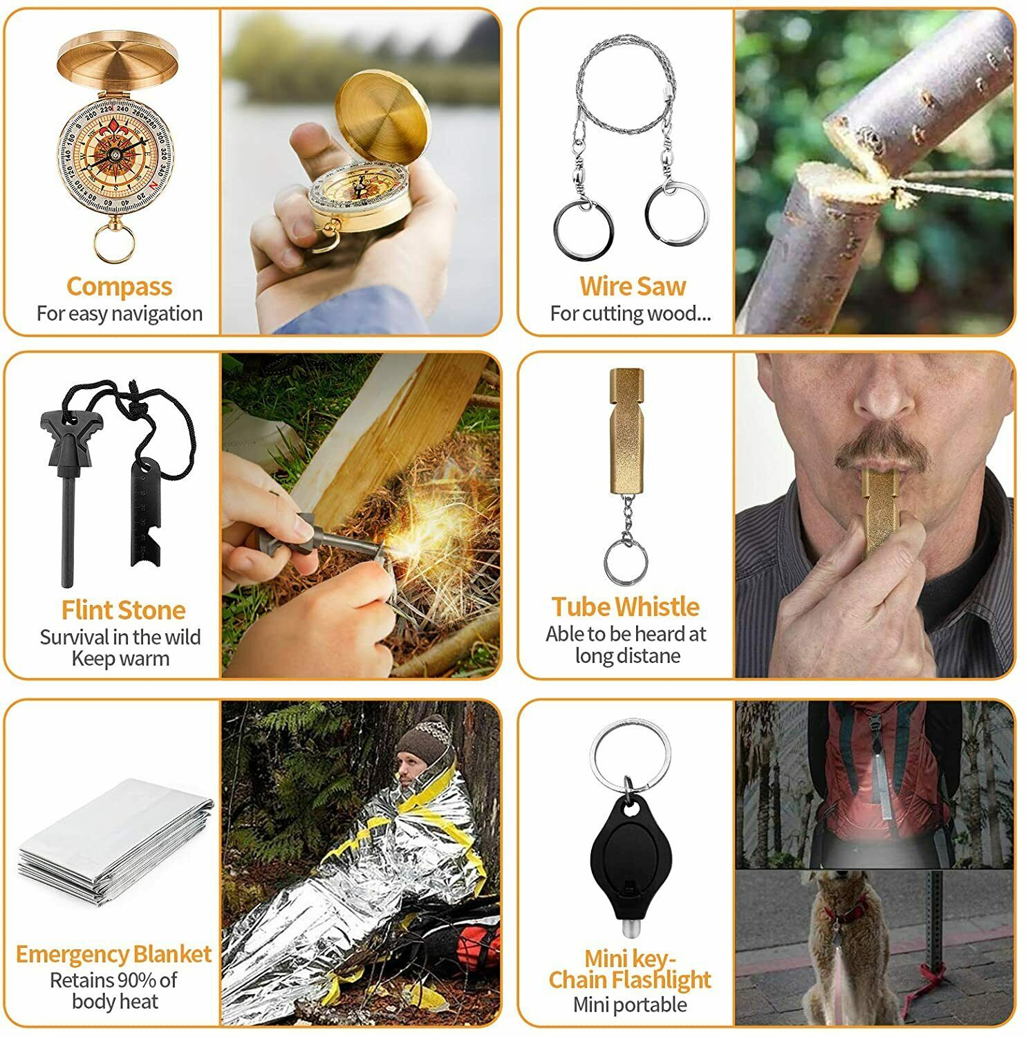 Σετ τακτικού εξοπλισμού έκτακτης ανάγκης για υπαίθριες δραστηριότητες 14 σε 1, κιτ επιβίωσης έκτακτης ανάγκης, κάμπινγκ, πεζοπορία, σετ βαλιτσών τακτικού εξοπλισμού